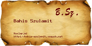 Bahis Szulamit névjegykártya